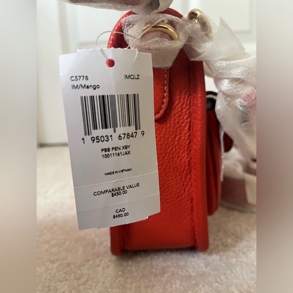 NWT Coach Pennie Crossbody Bag with Coin Case in Mango color - Picture 9 of 9